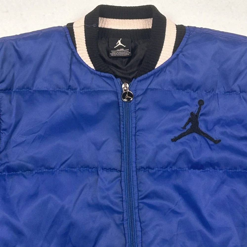 Jordan Boys Puffer Varsity Bomber Jacket XL (20) Blue Black Jumpman Streetwear‎